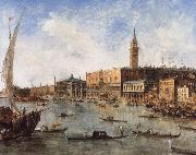 Francesco Guardi The Doge-s Palace and the Molo from the Basin of San Marco oil painting reproduction